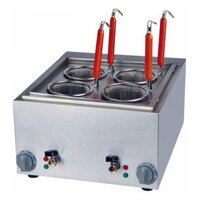 4kw Electric Pasta Noodle Boiler - Stainless Steel, 46x47x25 Cm, Silver | Four Independent Compartments, Individual Taps For Efficient Cooking