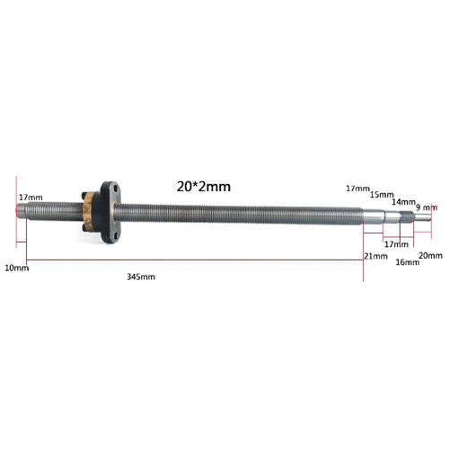 20x2x435mm Screw Rod