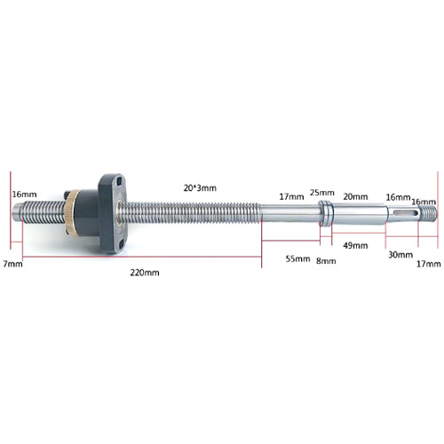 20x3x395mm Screw Rod