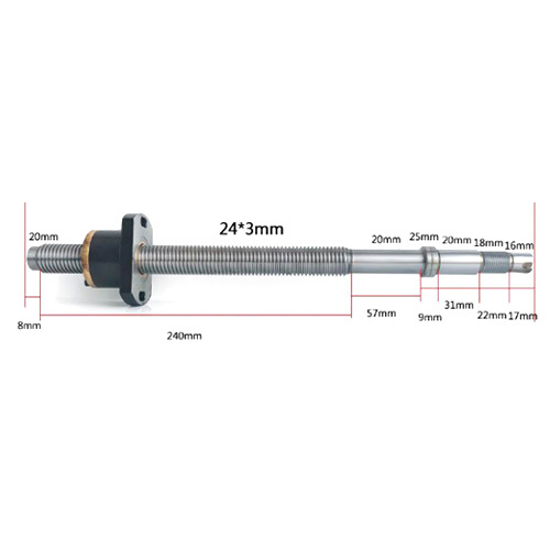 24x3x390mm Screw Rod