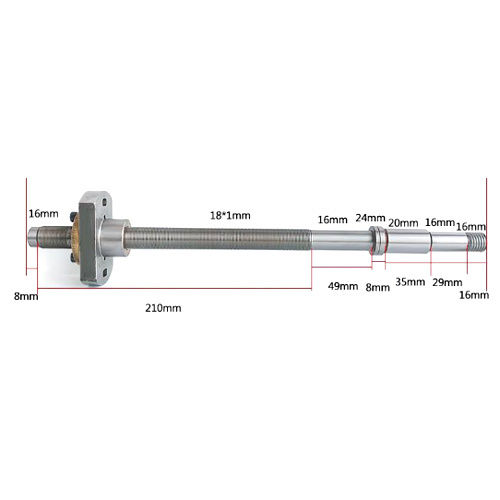 Silver 18X1X355Mm Screw Rod