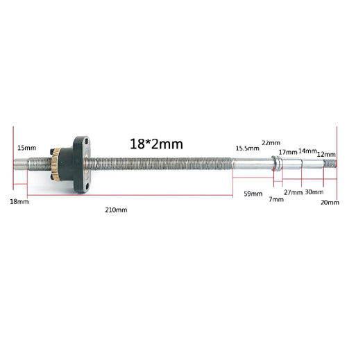 Silver 18X2X375Mm Screw Rod