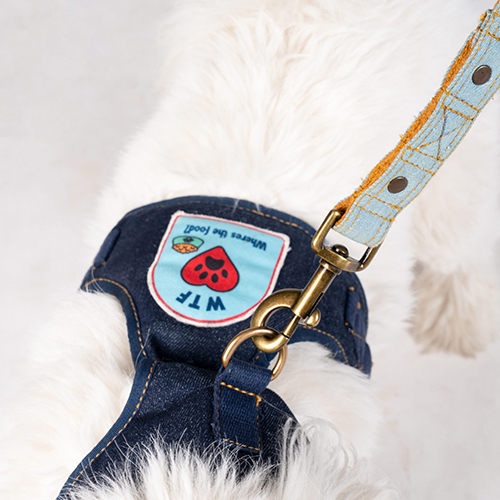 Denim Medium Dog Harness