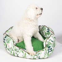Foliage Print Small Pet Bed - Application: Dog