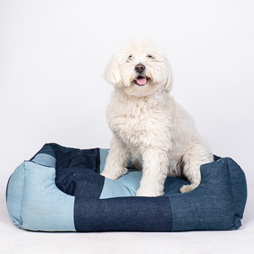 Patchwork Denim Small Pet Bed