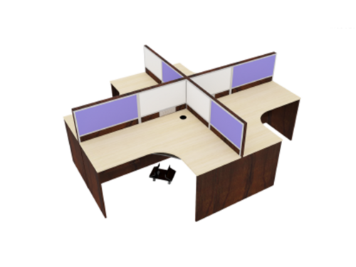 Modular Curvilinear  Workstation with board partition WSBC4S