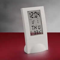 Promotional White Table Clock - High-Quality Plastic, Various Sizes, Classic White Color | Unisex Design, Sleek Rectangular Shape, Stylish Addition