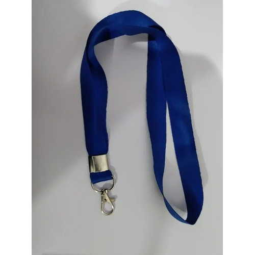 Blue Plain Satin Lanyard