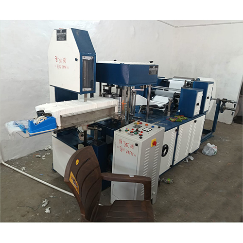 Tissue Paper Napkin Making Machine - Mild Steel, Automatic, White Color | Warranty Included, Efficient Production