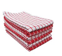 Kitchen Towel Set Of 6 Pcs - Color: Red And White Checkered