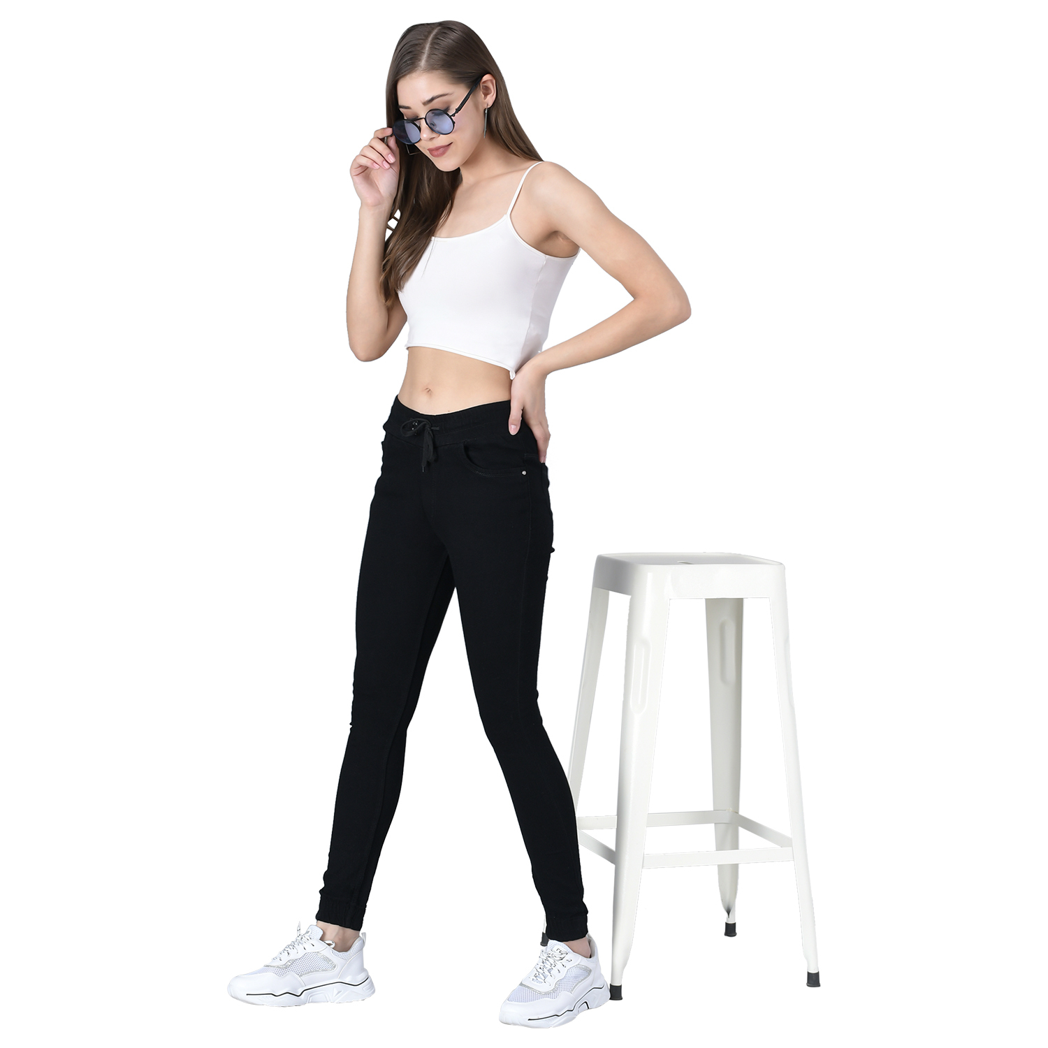 M MODDY 353Black Slim Fit Jogger Style Women Black Jeans