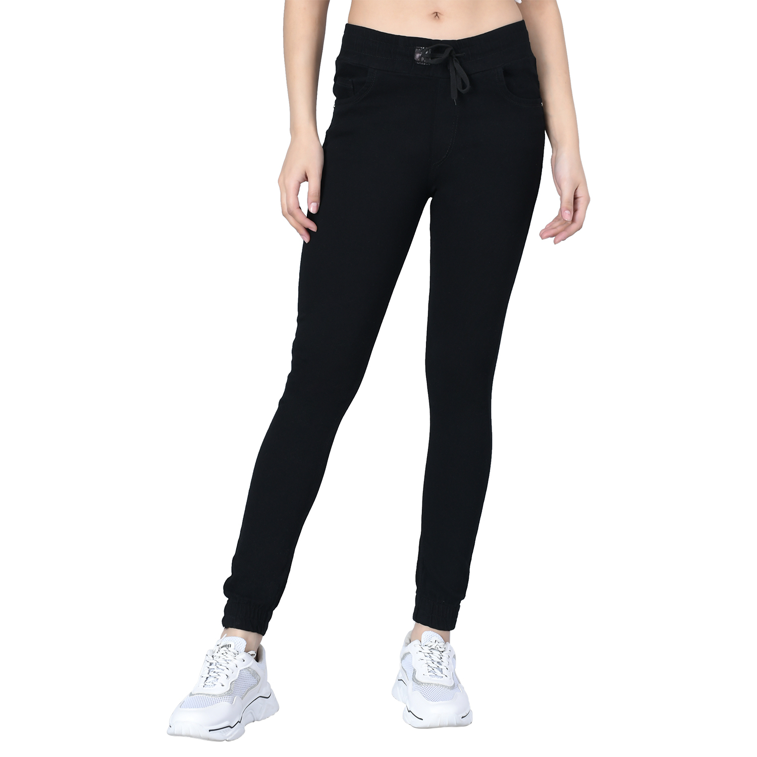 M MODDY 353Black Slim Fit Jogger Style Women Black Jeans