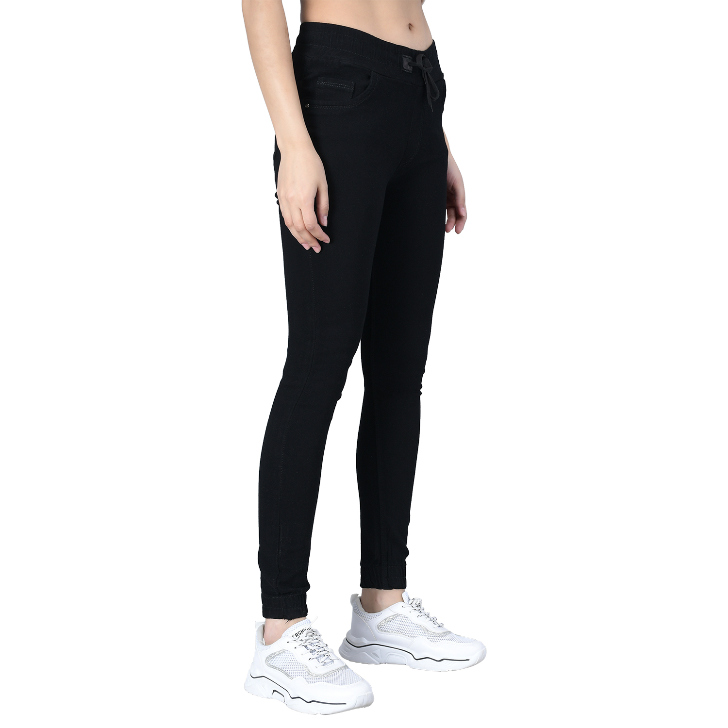 M MODDY 353Black Slim Fit Jogger Style Women Black Jeans