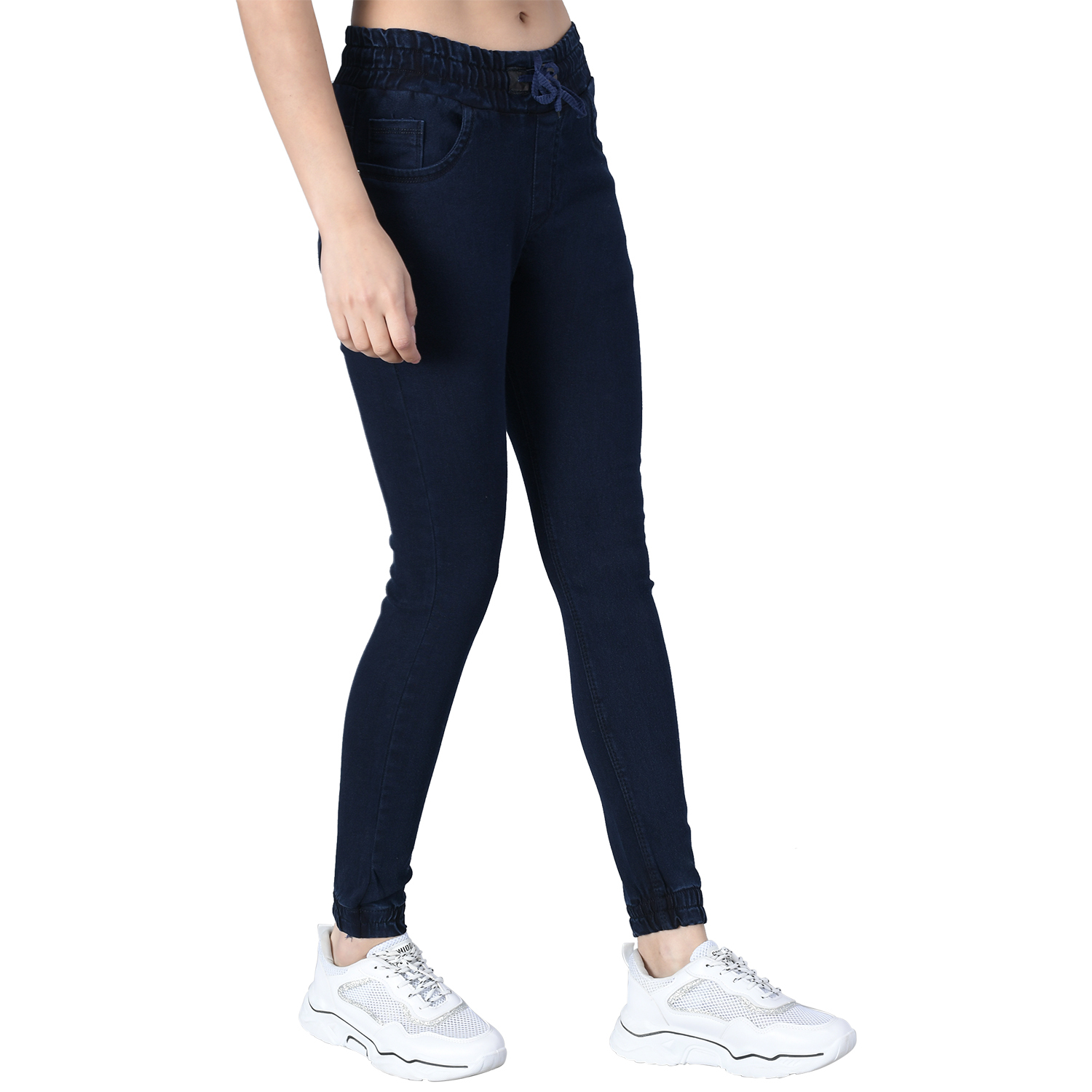M MODDY 353C-Blue Slim Fit Jogger Style Women Dark Blue Jeans