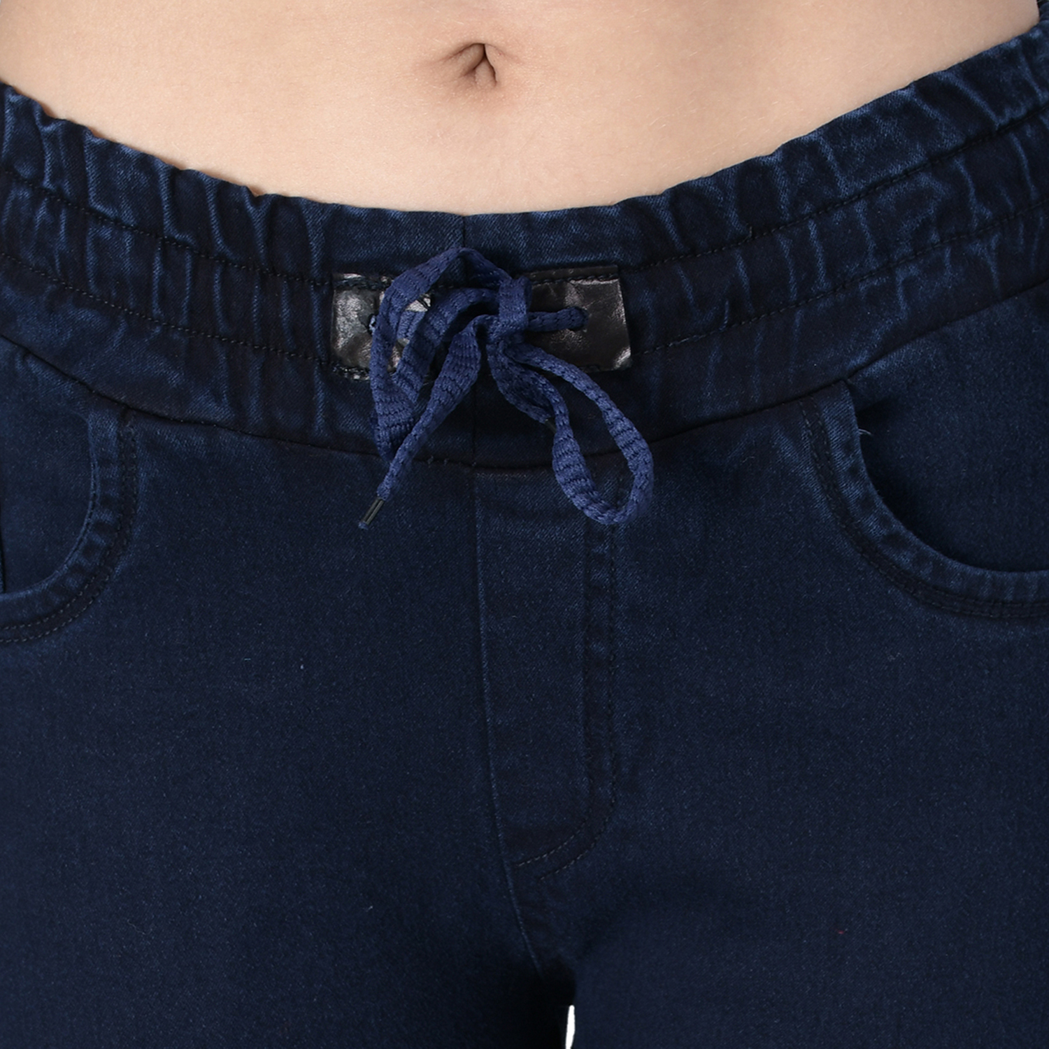 M MODDY 353C-Blue Slim Fit Jogger Style Women Dark Blue Jeans