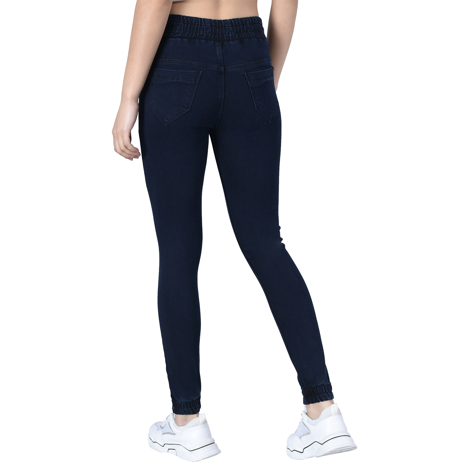 M MODDY 353C-Blue Slim Fit Jogger Style Women Dark Blue Jeans