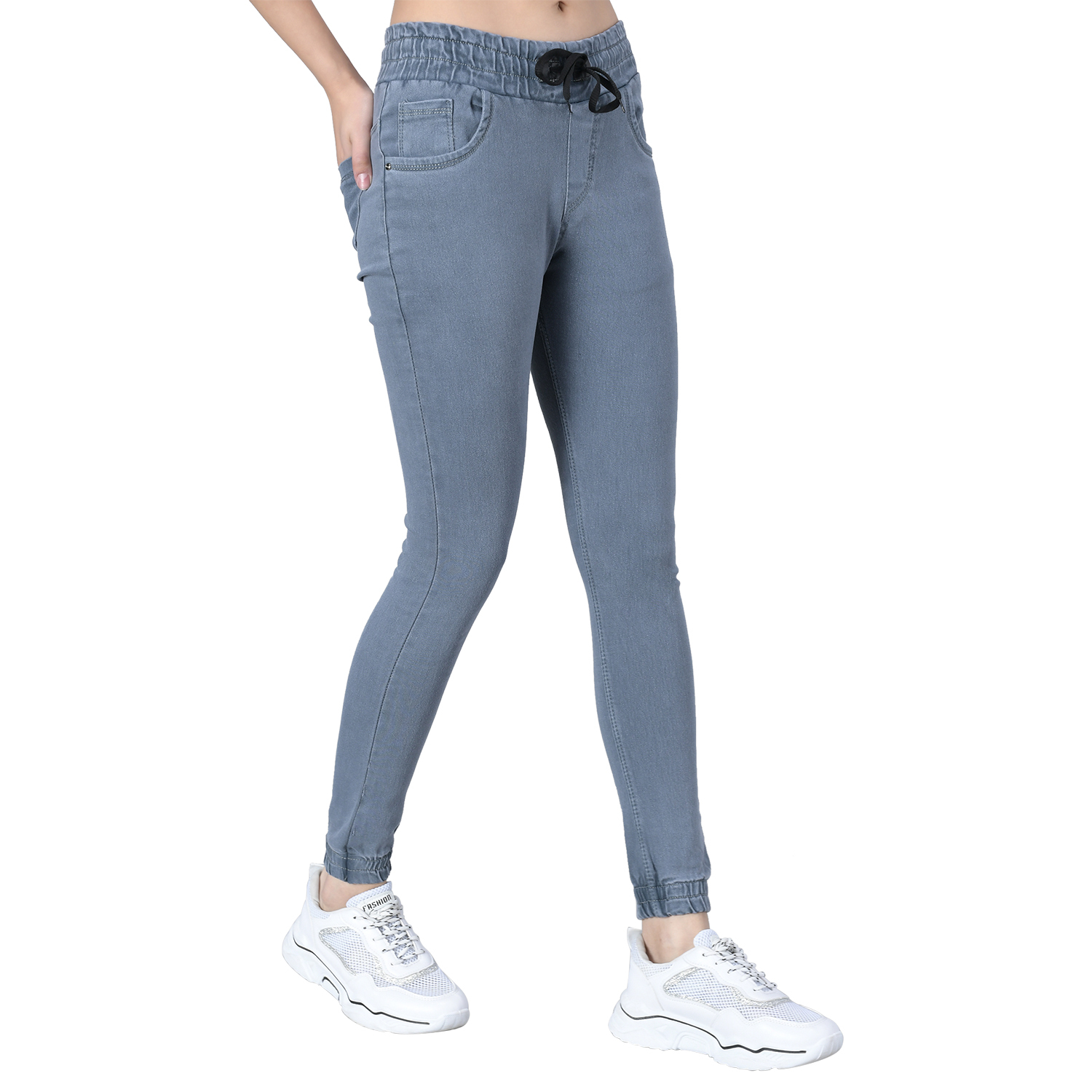 M MODDY 353Grey Slim Fit Jogger Style Women Grey Jeans