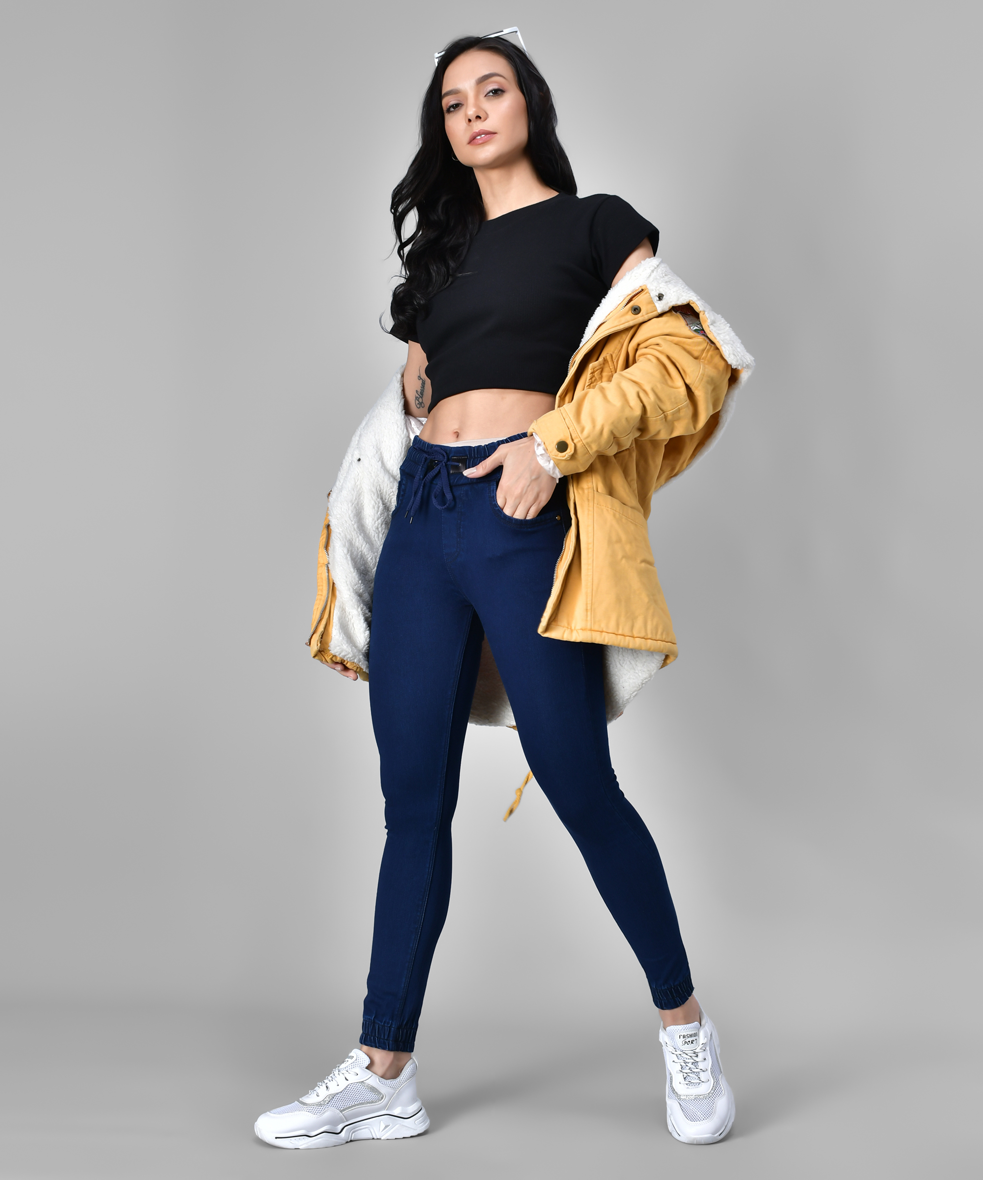 M MODDY 353HW Slim Fit Jogger Style Women Blue Jeans