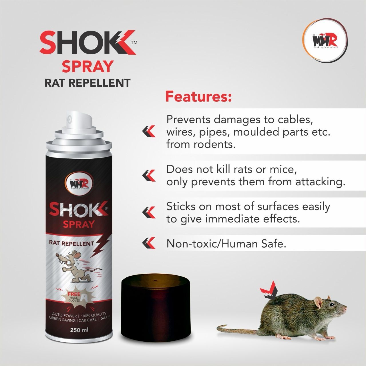 250 ML Shokk Spray Rat Repellent