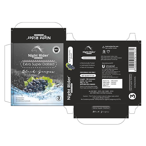 Black Grapes Flavored Extra Super Dotted Condom