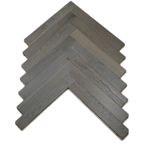 Steel Grey Engineering Herringbone Pattern Wood - Grade: Industrial