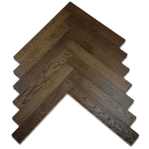 Oak Mocha Engineering Herringbone Pattern Wood - Grade: Industrial