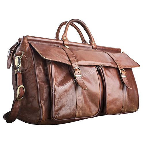 Brown A549 Elegant Overnight Leather Bag