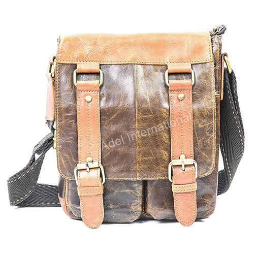 Brown A540 Vintage Large Messenger Leather Bag