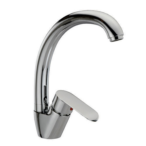 Silver Queo Collection Single Lever Deck Mounted Kitchen Mixer