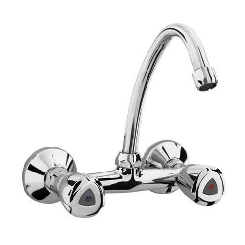 Silver Cp Sink Mixer With Spout