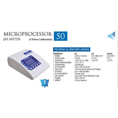 White Labtronics 5 Point Banchtop Digital Ph Meter 0.8 Kg (Approx) Model Name Number Lt-5