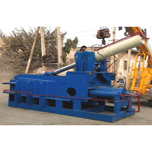 Blue Paint Coated Hydraulic Metal Baler Press With Plc Control