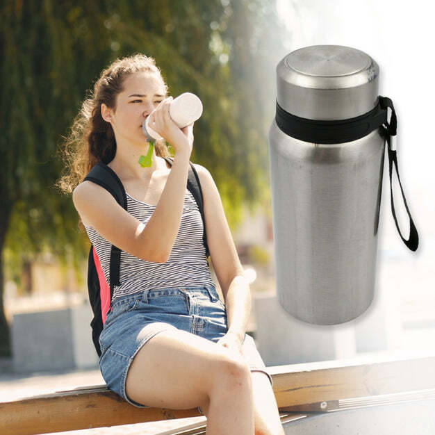 TAINLESS STEEL WATER BOTTLE WITH DORI EASY TO CARRY LEAK PROOF (12754)