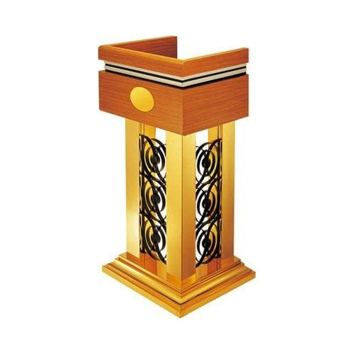 Rostrum Lectern Wooden Podium - Color: Golden