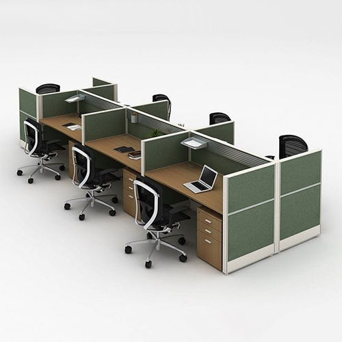 Modular 7 Seater Office Workstation - Color: Brown