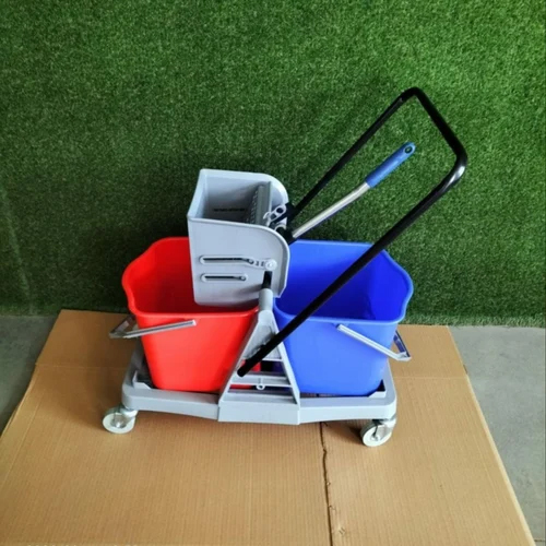 Plastic Double Bucket Wringer Trolley
