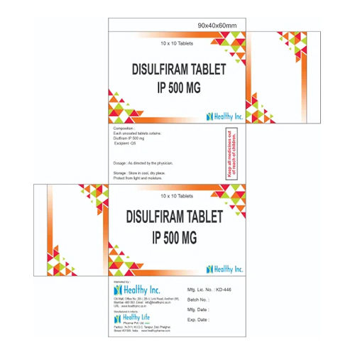 500Mg Disulfiram Tablet Ip Grade: Medicine Grade