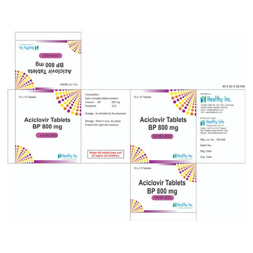 800Mg Aciclovir Tablets Bp Grade: Medicine Grade