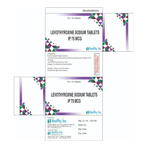 75Mg Levothyroxine Sodium Tablets Ip Grade: Medicine Grade