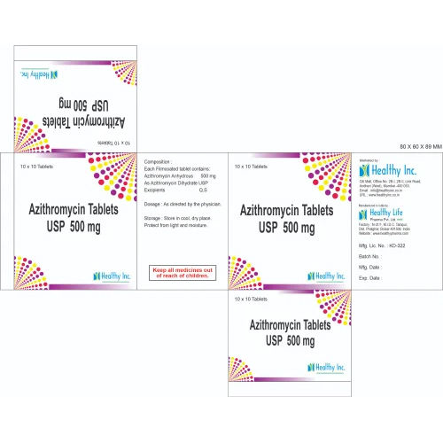 500Mg Azithromycin Tablets Usp Grade: Medicine Grade