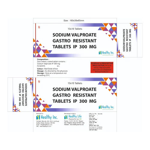 300Mg Sodium Valproate Gastro Resitant Tablets Ip Grade: Medicine Grade