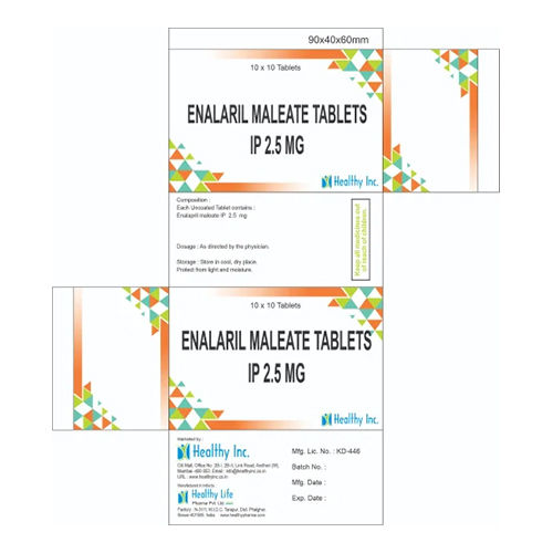 2.5Mg Enalaril Maleate Tablets Ip Grade: Medicine Grade