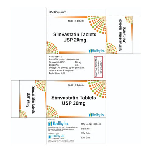 20Mg Simvastatin Tablets Usp Grade: Medicine Grade