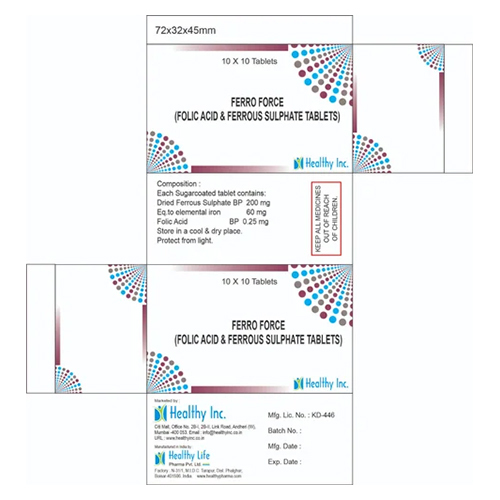 Folic Acid And Ferrous Sulphate Tablets