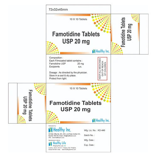 20Mg Famotidine Tablets Usp Grade: Medicine Grade