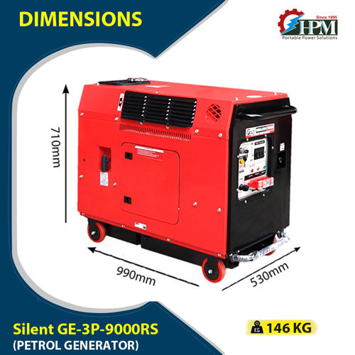 3 Phase Petrol Portable Generator  Recoil and  Self Start Model Silent GE-3P-9000RS