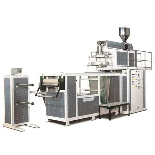 OM-4045-700 Downward Blown Film Plant - Mild Steel Construction, Customizable Dimensions, Sleek Grey Finish, Reliable Performance, High-Strength Film Production