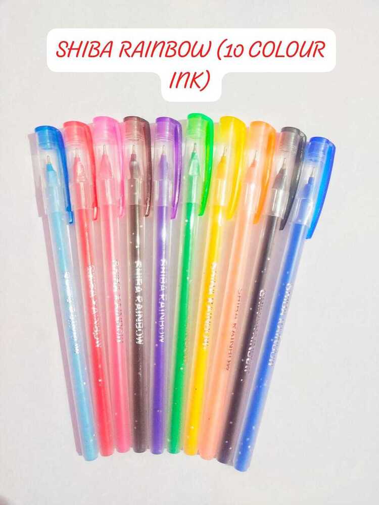 Shiba Rainbow (10 Colour Ink) Df Ball Pen - Color: Multicolor