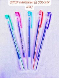 Shiba Rainbow (5 Colour Ink) Df Pen - High-quality Plastic, Regular Size , Multicolor Novelty Design For Office And School Use