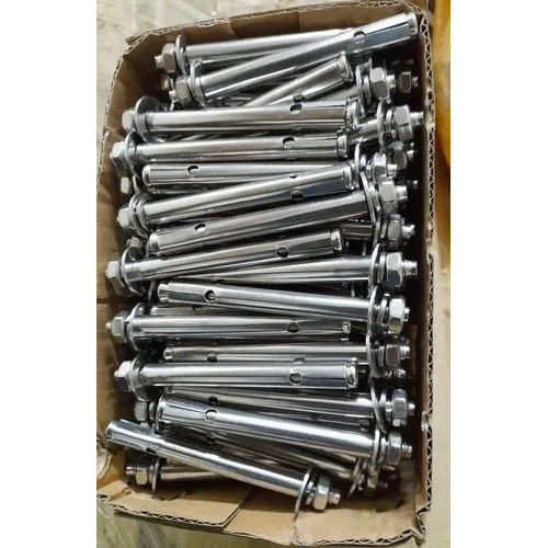 Stainless Steel Anchor Fastener - 6x80mm | Heavy-Duty Industrial Grade, Silver Color, Reliable Support